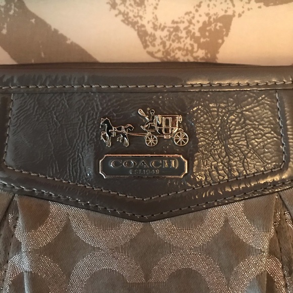 Authentic Grey and Silver Coach Wristlet - Picture 2 of 6